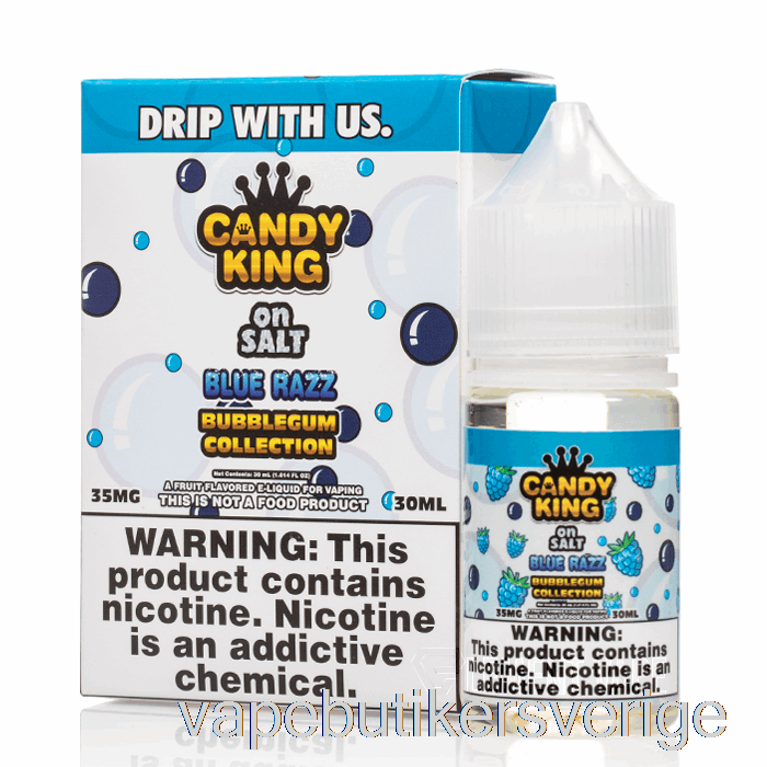 Vape Sverige Blå Razz Bubbelgum Collection - Godiskung På Salt - 30ml 50mg